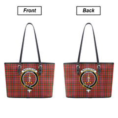 MacAlister Modern Tartan Crest Leather Tote Bag