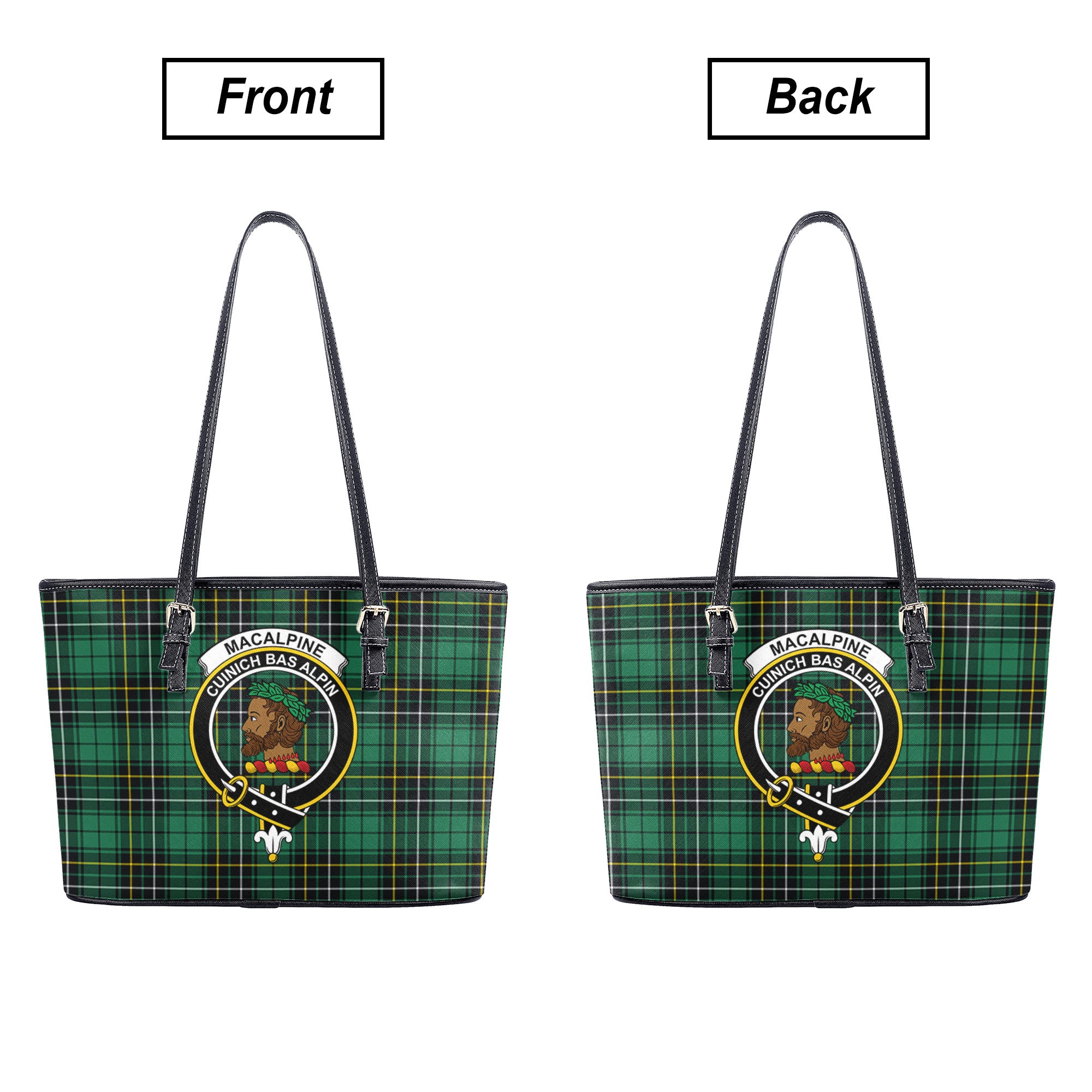 MacAlpine Ancient Tartan Crest Leather Tote Bag