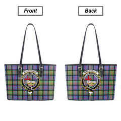 MacDonald Ancient Tartan Crest Leather Tote Bag