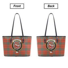 MacDougall Ancient Tartan Crest Leather Tote Bag