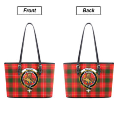 MacFie Tartan Crest Leather Tote Bag