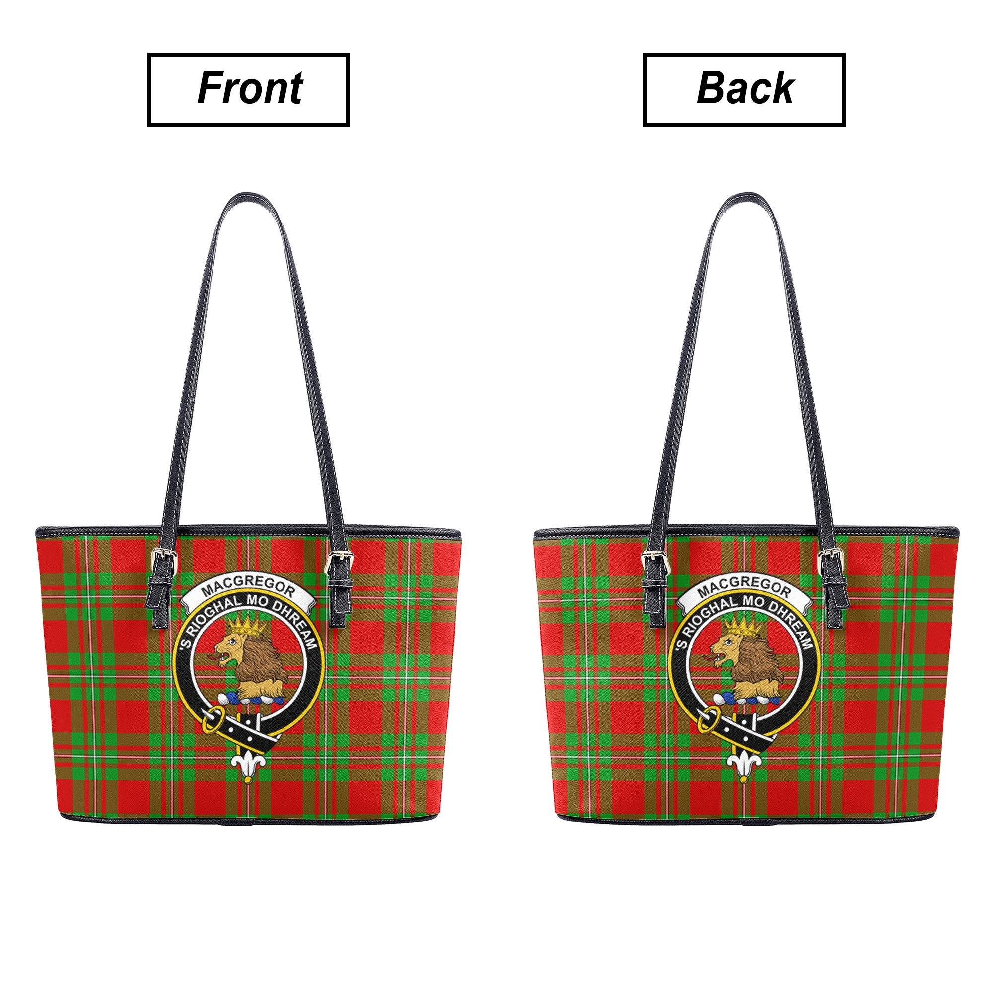 MacGregor Modern Tartan Crest Leather Tote Bag