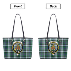 MacKenzie Dress Ancient Tartan Crest Leather Tote Bag