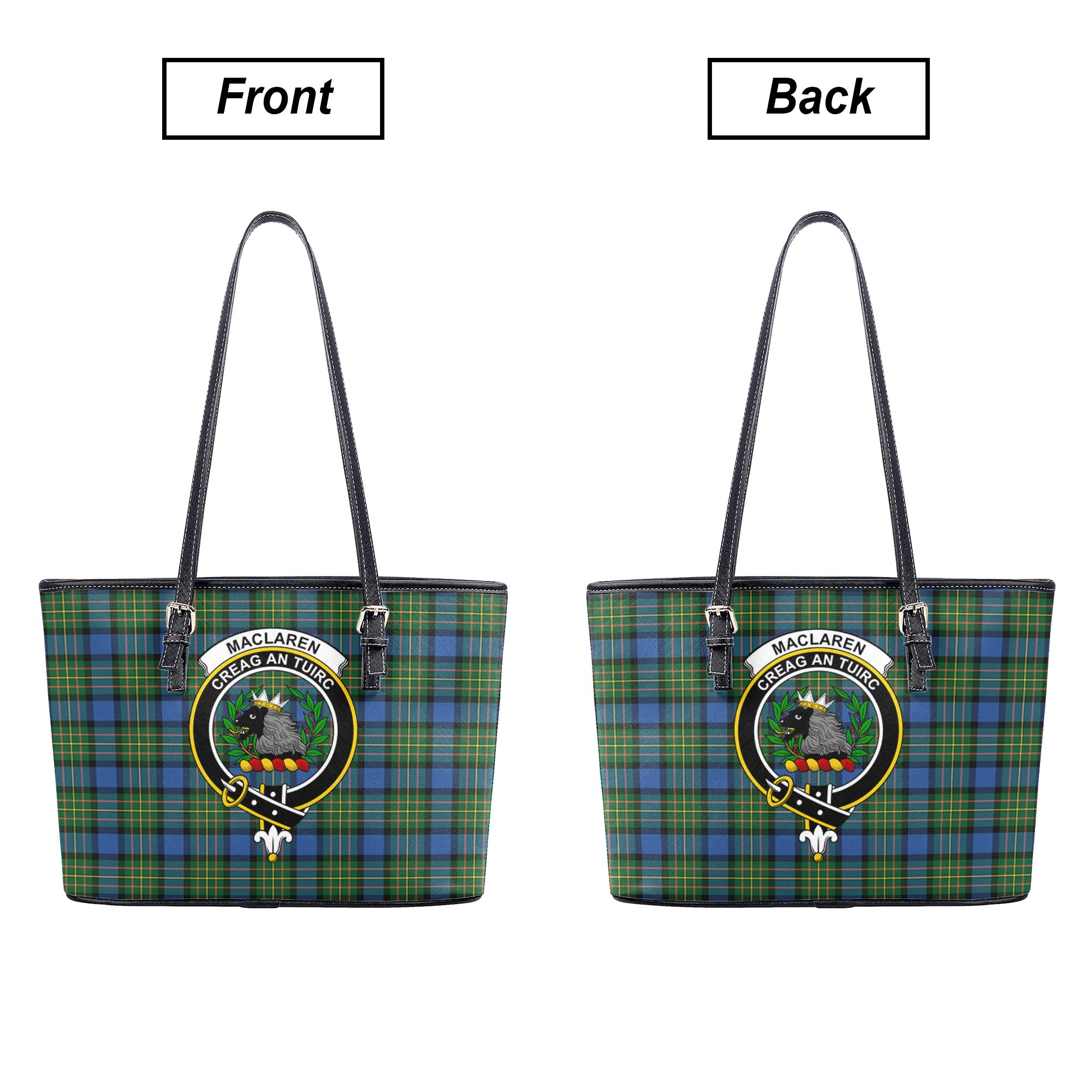 MacLaren Ancient Tartan Crest Leather Tote Bag