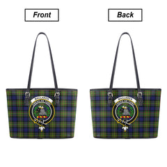 MacLaren Modern Tartan Crest Leather Tote Bag