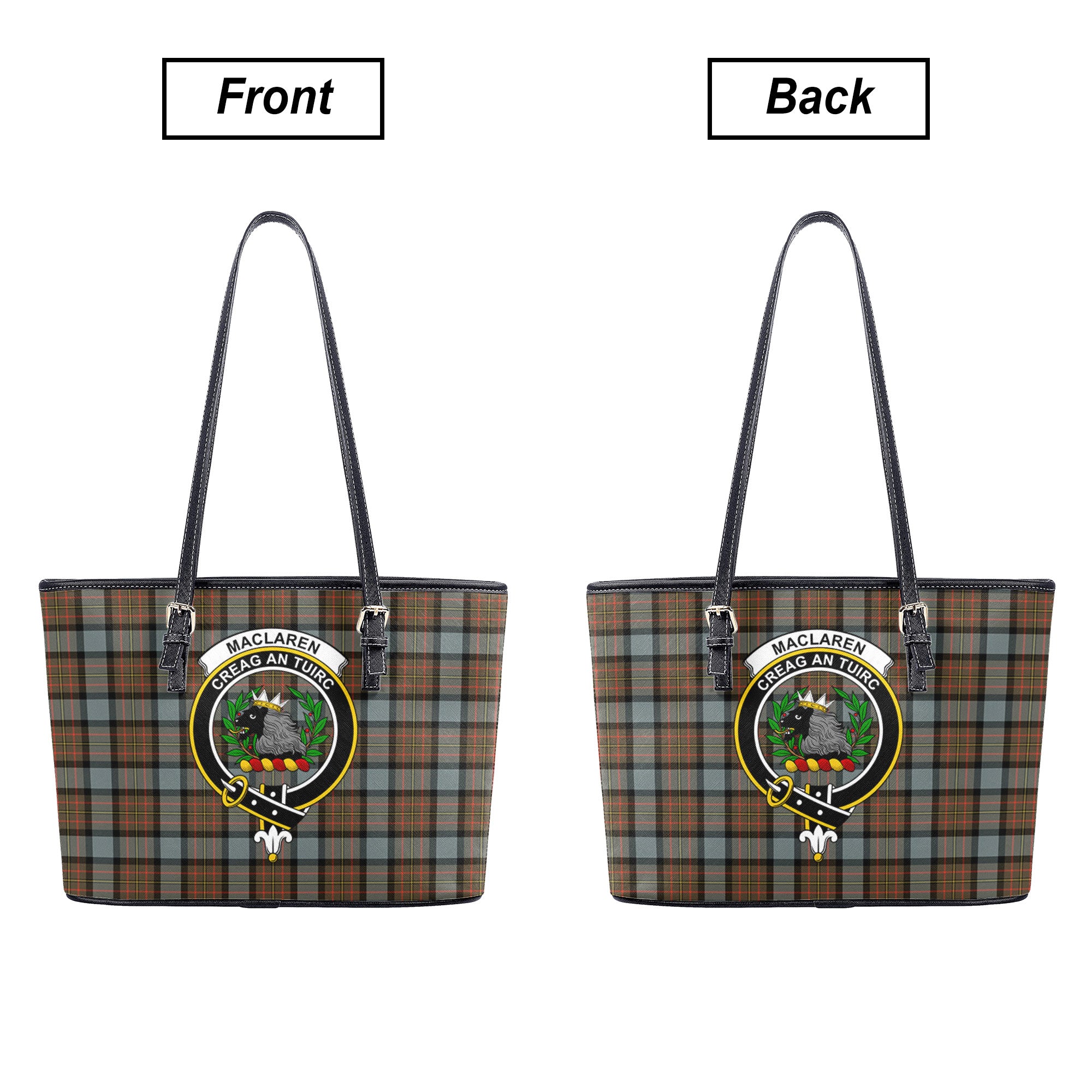 MacLaren Weathered Tartan Crest Leather Tote Bag