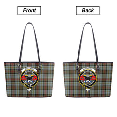 MacLeod of Harris Weathered Tartan Crest Leather Tote Bag