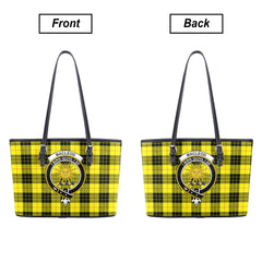 MacLeod of Lewis Modern Tartan Crest Leather Tote Bag