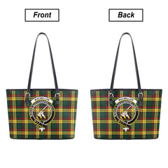 MacMillan Old Modern Tartan Crest Leather Tote Bag