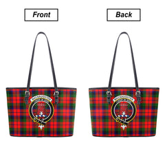 MacNaughten Tartan Crest Leather Tote Bag