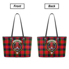 MacNaughton Modern Tartan Crest Leather Tote Bag