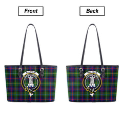 Malcolm (or MacCallum) Tartan Crest Leather Tote Bag