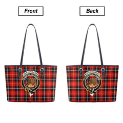 Marjoribanks Tartan Crest Leather Tote Bag