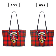 Matheson Modern Tartan Crest Leather Tote Bag