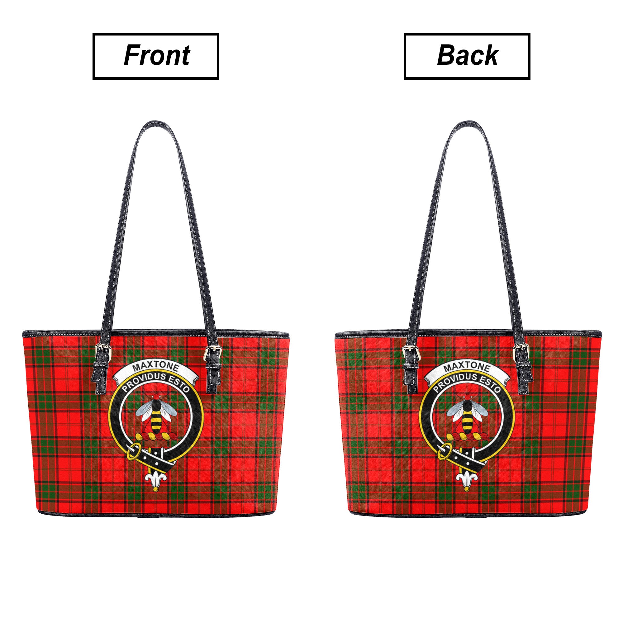 Maxtone Tartan Crest Leather Tote Bag