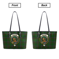 McAlpine Modern Tartan Crest Leather Tote Bag