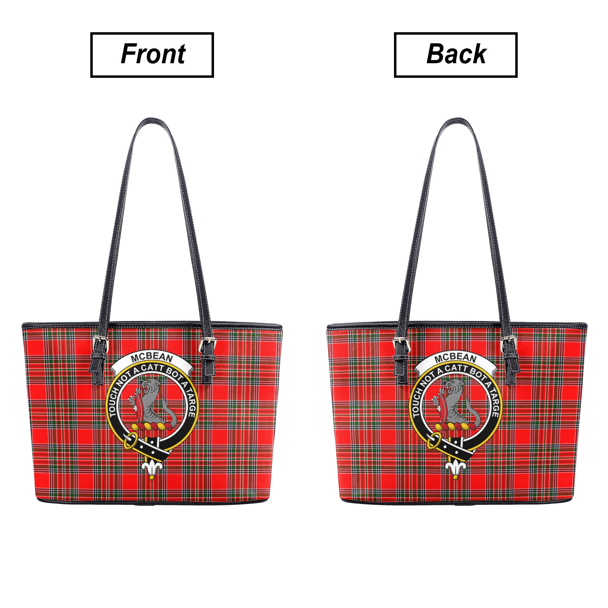 McBean Tartan Crest Leather Tote Bag