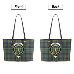 McClellan Ancient Tartan Crest Leather Tote Bag