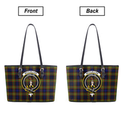 McClellan Modern Tartan Crest Leather Tote Bag