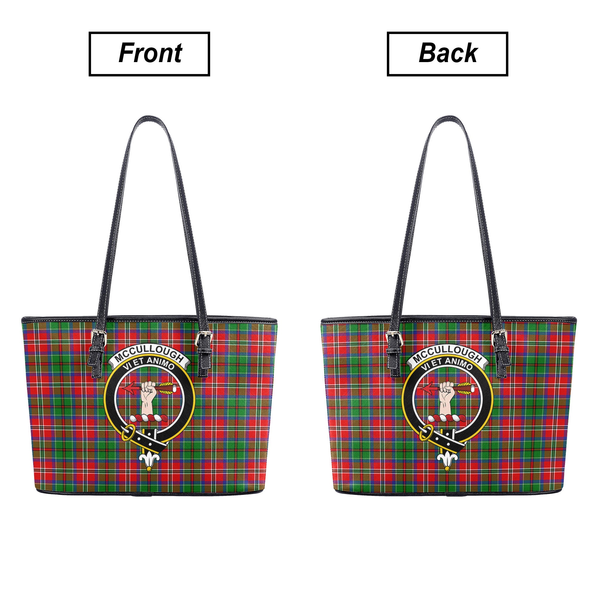 McCullough Tartan Crest Leather Tote Bag