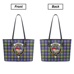 McDonald Ancient Tartan Crest Leather Tote Bag