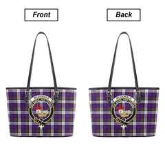 McDonald Dress Modern Tartan Crest Leather Tote Bag