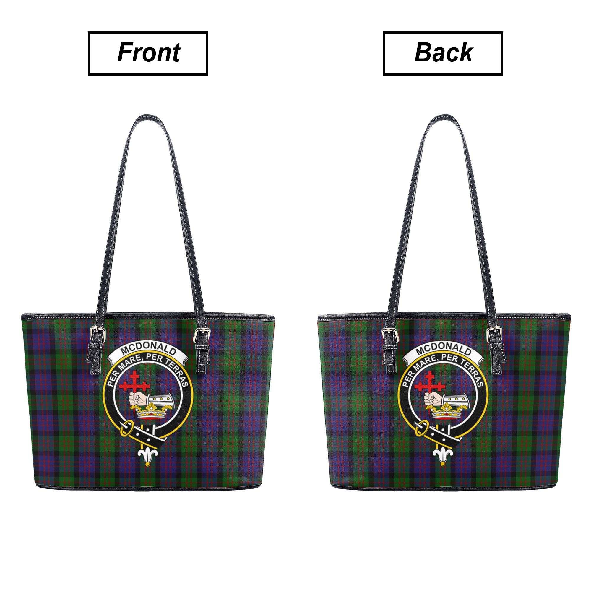 McDonald Tartan Crest Leather Tote Bag