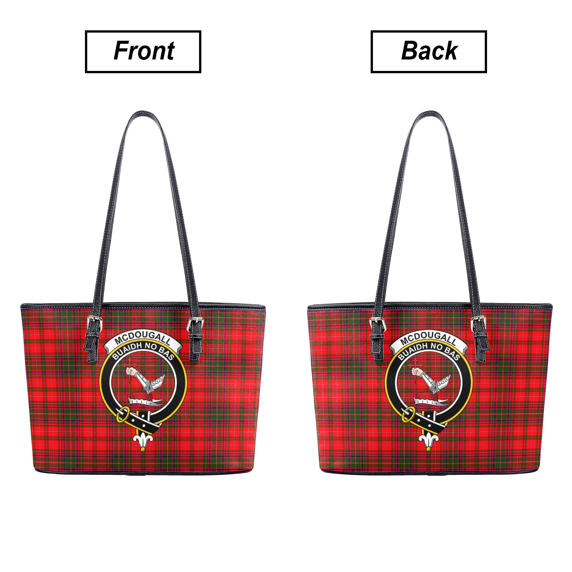 McDougall Modern Tartan Crest Leather Tote Bag