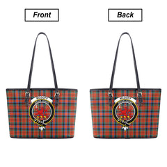 McDuff Ancient Tartan Crest Leather Tote Bag