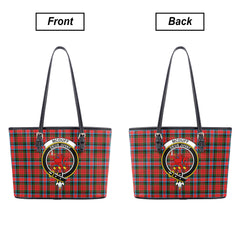 McDuff Modern Tartan Crest Leather Tote Bag