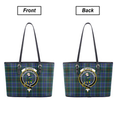 McInnes Modern Tartan Crest Leather Tote Bag