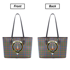 McIntyre Ancient Tartan Crest Leather Tote Bag