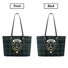 McKinlay Modern Tartan Crest Leather Tote Bag