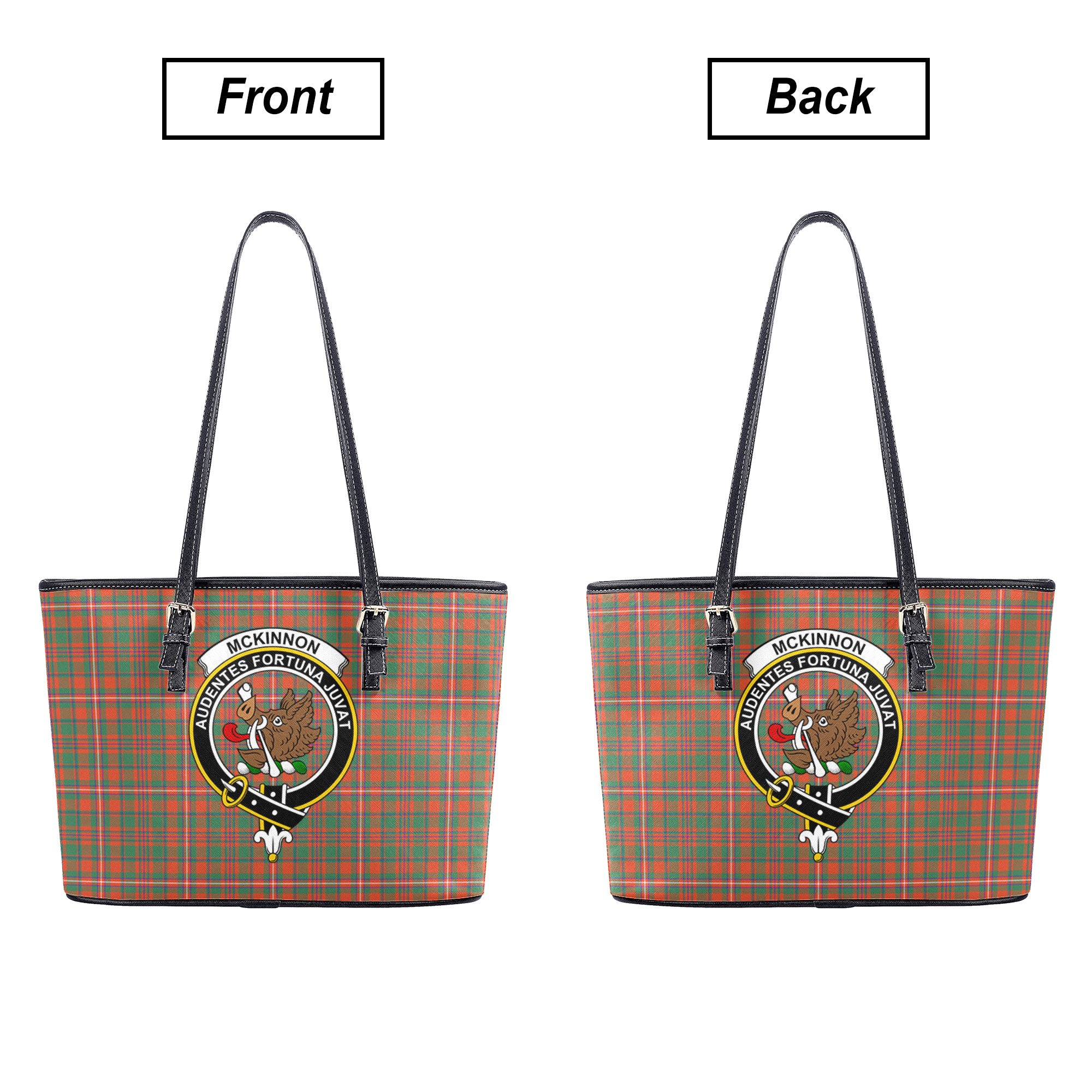 McKinnon Ancient Tartan Crest Leather Tote Bag