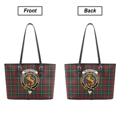 McKintosh Hunting Modern Tartan Crest Leather Tote Bag