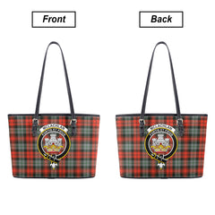 McLachlan Weathered Tartan Crest Leather Tote Bag