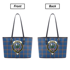 McLaine of Loch Buie Hunting Ancient Tartan Crest Leather Tote Bag