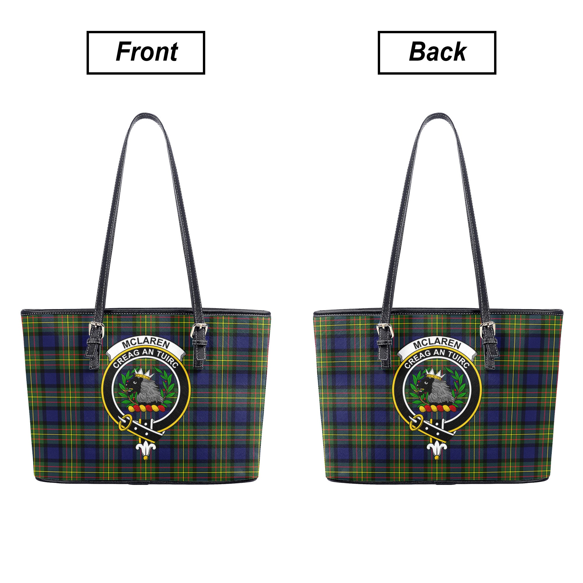 McLaren Modern Tartan Crest Leather Tote Bag