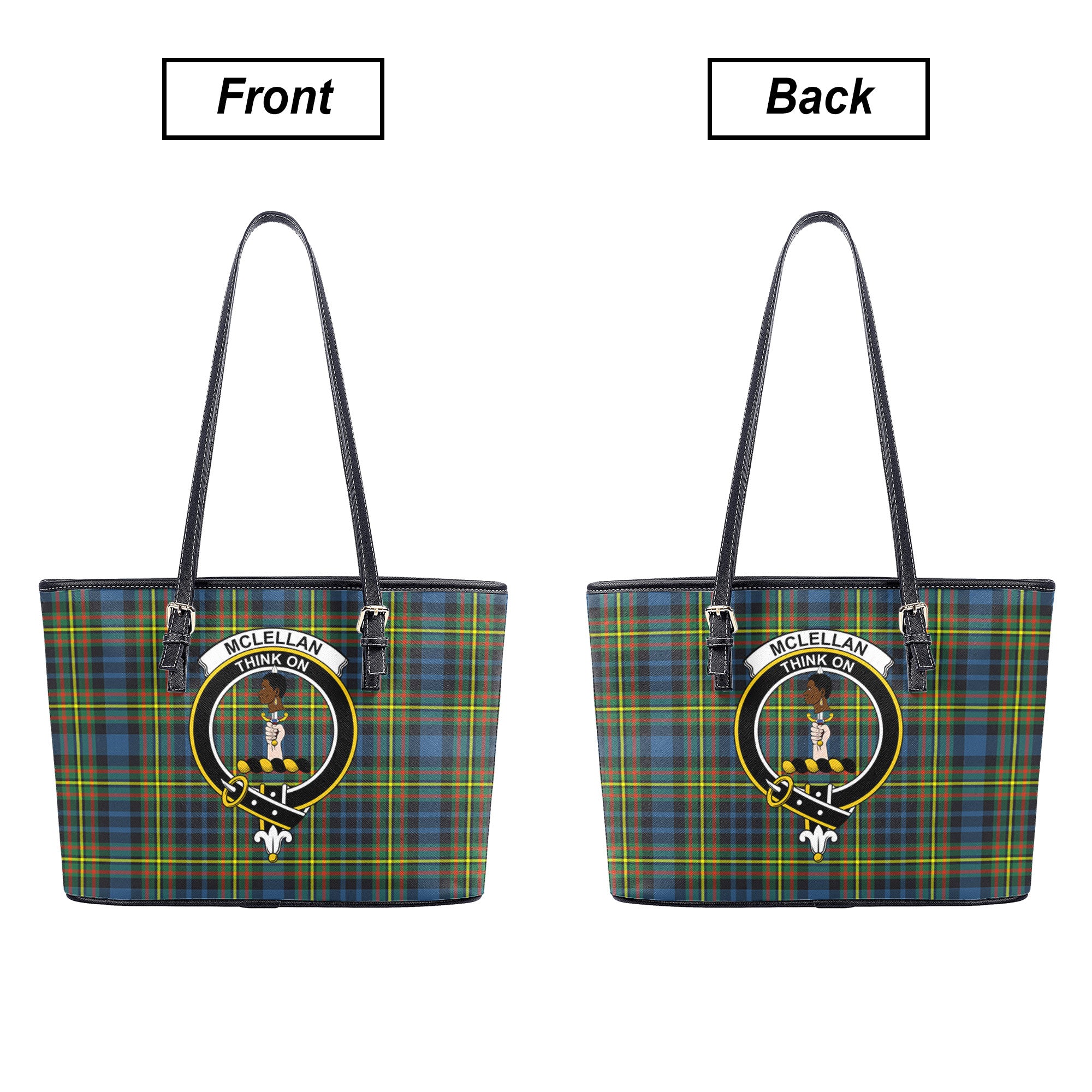 McLellan Ancient Tartan Crest Leather Tote Bag