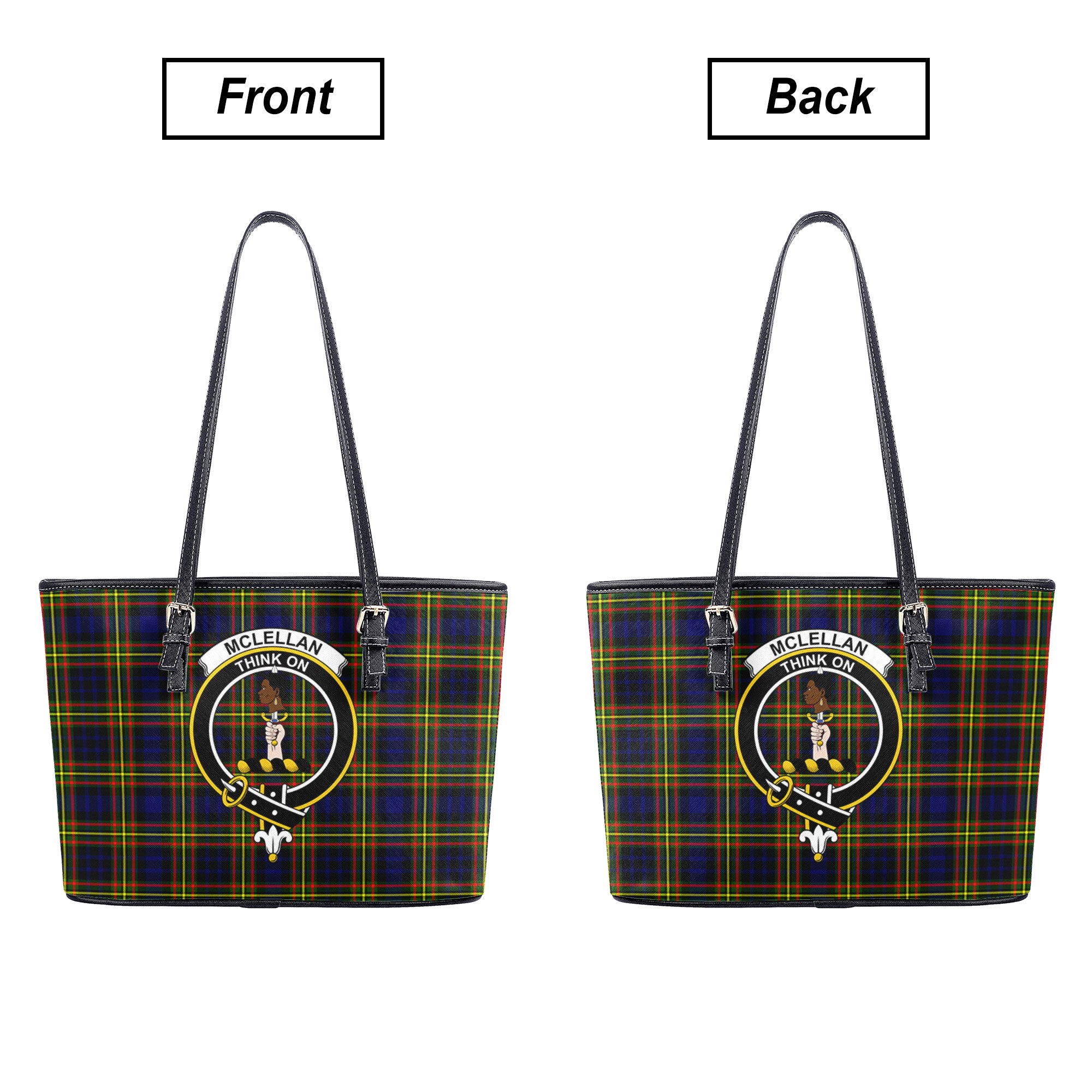 McLellan Modern Tartan Crest Leather Tote Bag