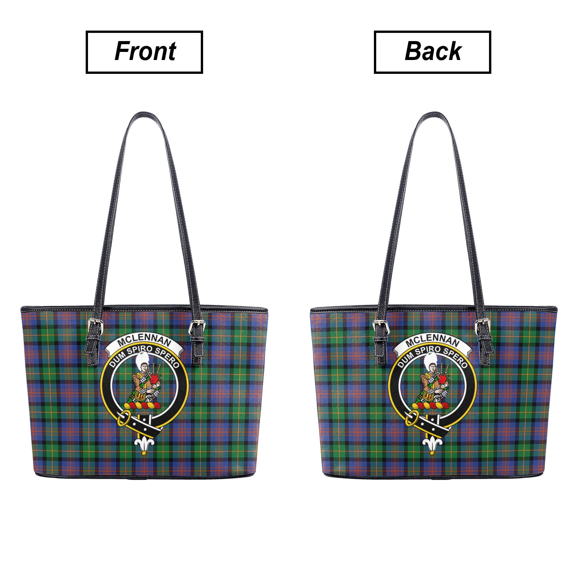 McLennan Ancient Tartan Crest Leather Tote Bag