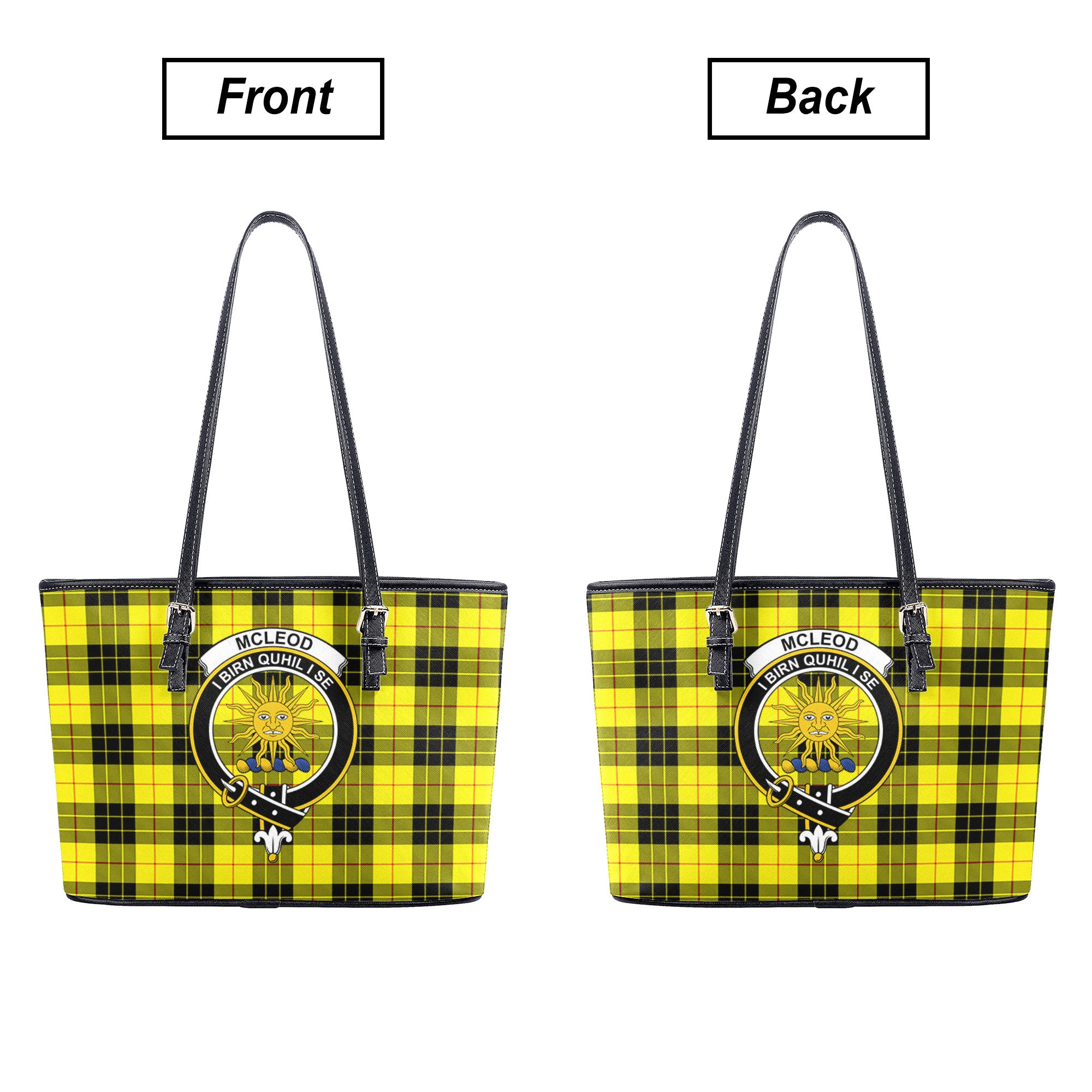 McLeod of Lewis Modern Tartan Crest Leather Tote Bag