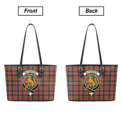 McPherson Ancient Tartan Crest Leather Tote Bag