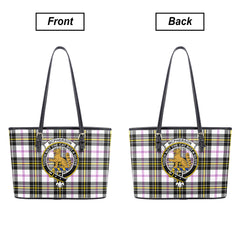 McPherson Dress Modern Tartan Crest Leather Tote Bag