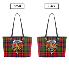 McPherson Modern Tartan Crest Leather Tote Bag