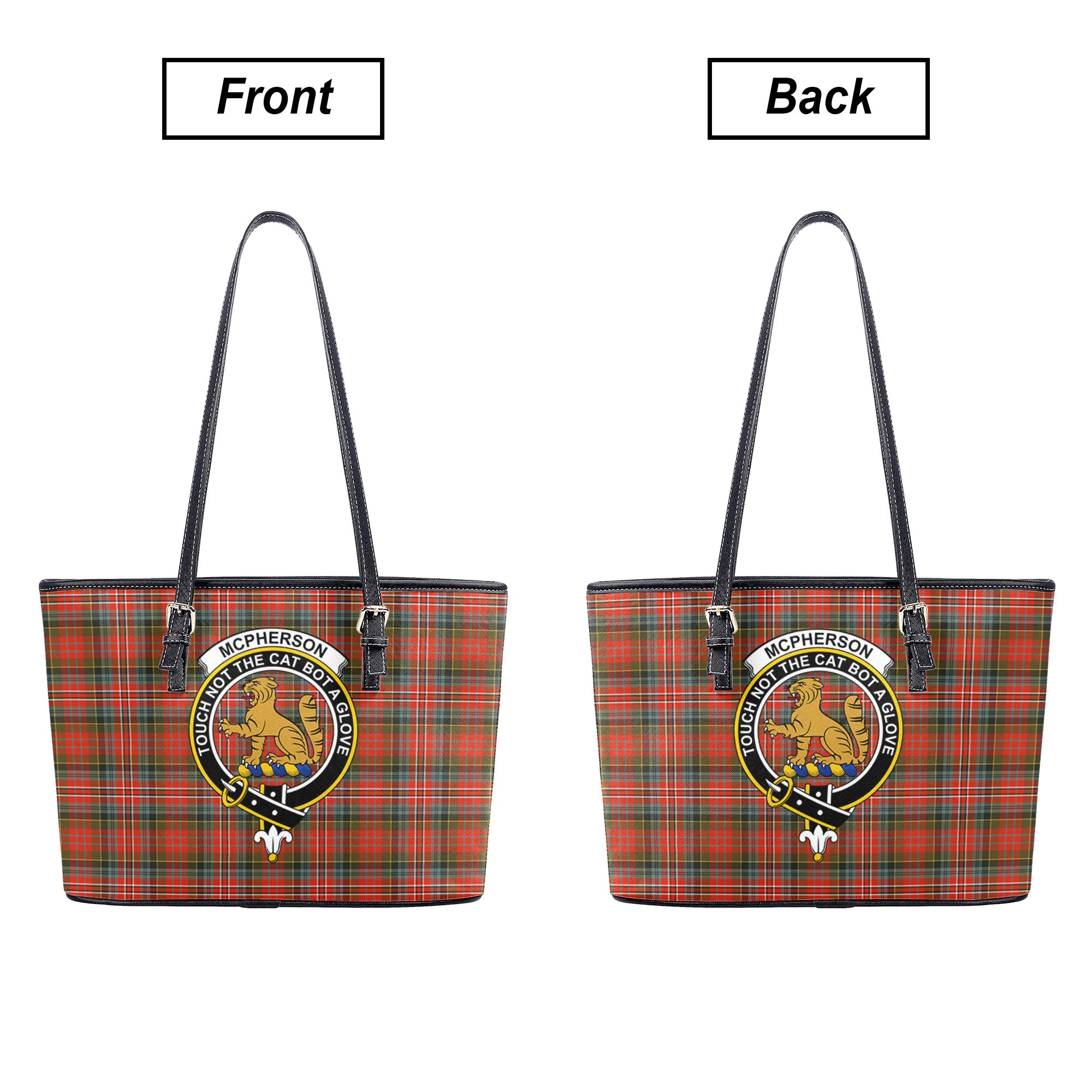 McPherson Weathered Tartan Crest Leather Tote Bag