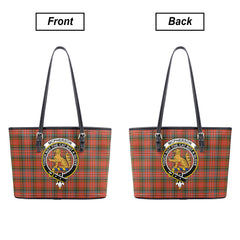 McPherson Weathered Tartan Crest Leather Tote Bag