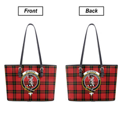 McQueen Modern Tartan Crest Leather Tote Bag