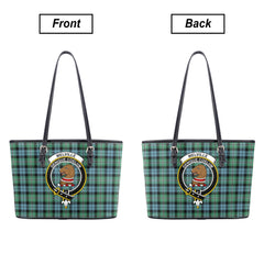 Melville Tartan Crest Leather Tote Bag