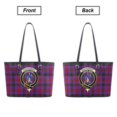 Montgomery Modern Tartan Crest Leather Tote Bag